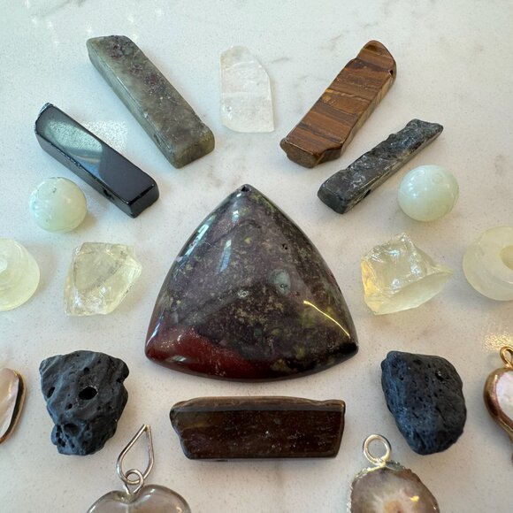 Natural Stone and Crystal Pendant Lot - Picture 2 of 16